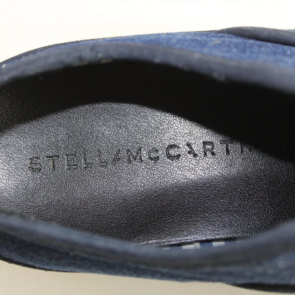 Stella McCartney Indigo Blue Denim Suede Platform Slip-On Sneaker Size 37 (US 6)